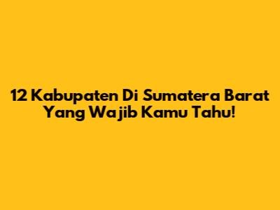 12 Kabupaten Di Sumatera Barat Yang Wajib Kamu Tahu!