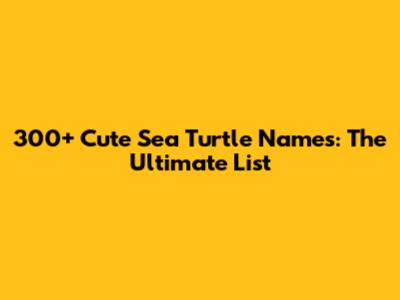 300+ Cute Sea Turtle Names: The Ultimate List