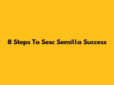 8 Steps To Sesc Semilla Success