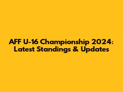 AFF U-16 Championship 2024: Latest Standings & Updates