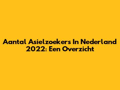 Aantal Asielzoekers In Nederland 2022: Een Overzicht