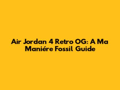 Air Jordan 4 Retro OG: A Ma Maniére Fossil Guide