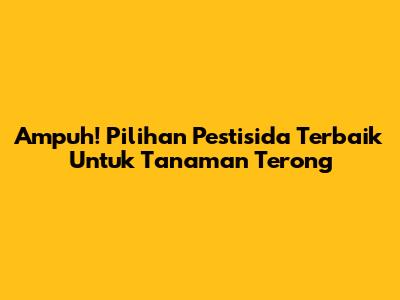 Ampuh! Pilihan Pestisida Terbaik Untuk Tanaman Terong