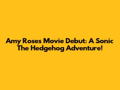 Amy Rose's Movie Debut: A Sonic The Hedgehog Adventure!