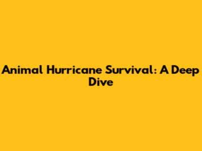 Animal Hurricane Survival: A Deep Dive