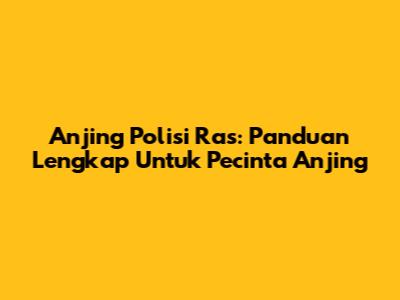 Anjing Polisi Ras: Panduan Lengkap Untuk Pecinta Anjing