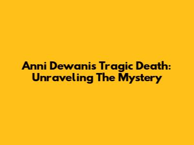 Anni Dewani's Tragic Death: Unraveling The Mystery