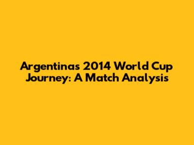 Argentina's 2014 World Cup Journey: A Match Analysis
