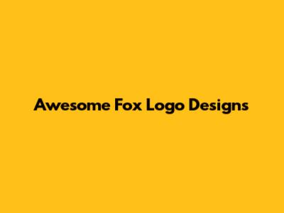 Awesome Fox Logo Designs