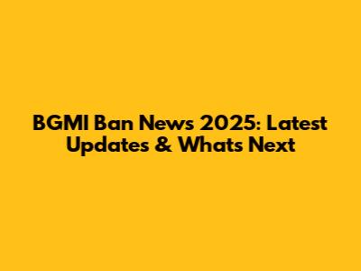 BGMI Ban News 2025: Latest Updates & What's Next