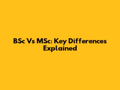BSc Vs MSc: Key Differences Explained