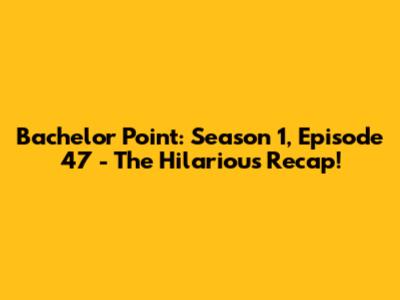 Bachelor Point: Season 1, Episode 47 - The Hilarious Recap!