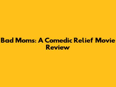 Bad Moms: A Comedic Relief Movie Review