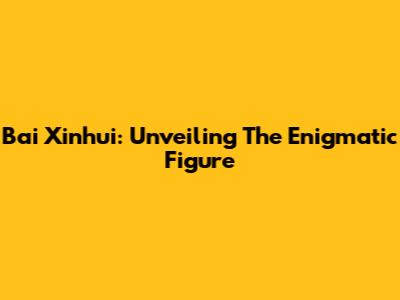 Bai Xinhui: Unveiling The Enigmatic Figure