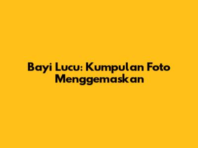 Bayi Lucu: Kumpulan Foto Menggemaskan