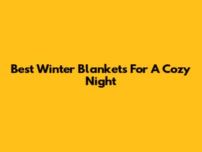 Best Winter Blankets For A Cozy Night