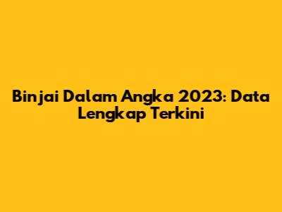 Binjai Dalam Angka 2023: Data Lengkap Terkini