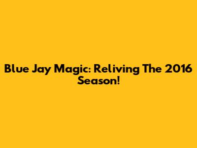 Blue Jay Magic: Reliving The 2016 Season!