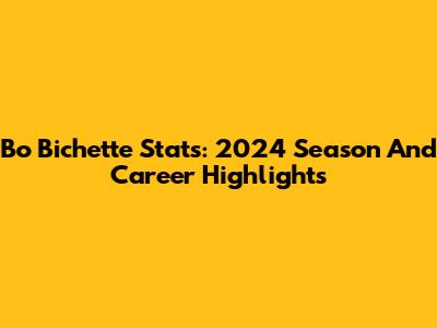 Bo Bichette Stats: 2024 Season And Career Highlights