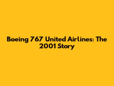 Boeing 767 United Airlines: The 2001 Story