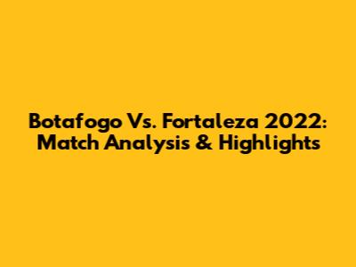 Botafogo Vs. Fortaleza 2022: Match Analysis & Highlights