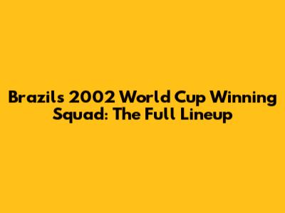 Brazil's 2002 World Cup Winning Squad: The Full Lineup