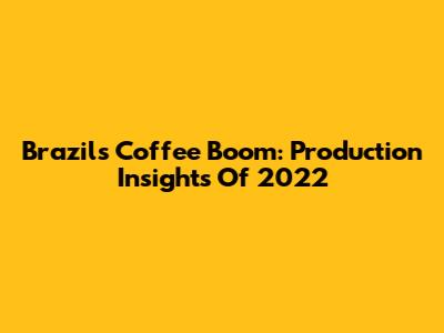 Brazil's Coffee Boom: Production Insights Of 2022