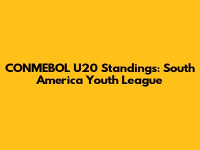 CONMEBOL U20 Standings: South America Youth League