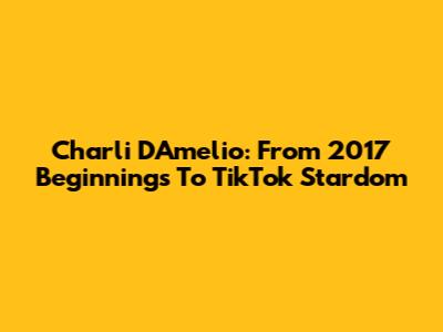 Charli D'Amelio: From 2017 Beginnings To TikTok Stardom