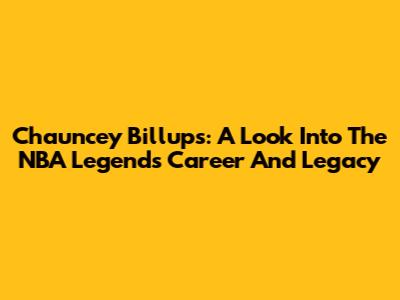 Chauncey Billups: A Look Into The NBA Legend's Career And Legacy