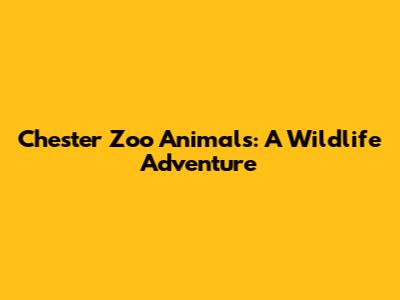 Chester Zoo Animals: A Wildlife Adventure