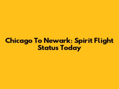 Chicago To Newark: Spirit Flight Status Today