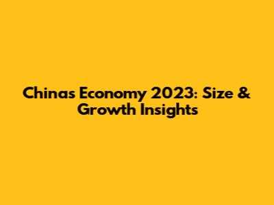 China's Economy 2023: Size & Growth Insights