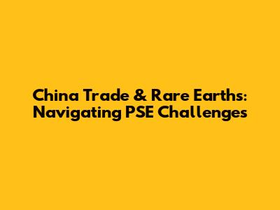 China Trade & Rare Earths: Navigating PSE Challenges