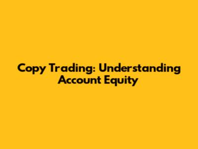 Copy Trading: Understanding Account Equity