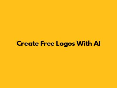 Create Free Logos With AI