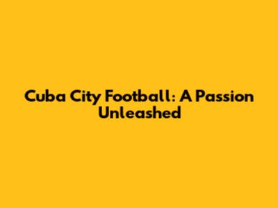 Cuba City Football: A Passion Unleashed