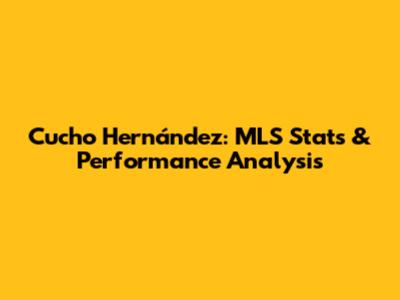 Cucho Hernández: MLS Stats & Performance Analysis