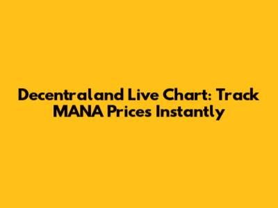 Decentraland Live Chart: Track MANA Prices Instantly
