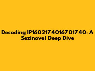 Decoding IP1602174016701740: A Sezinovel Deep Dive