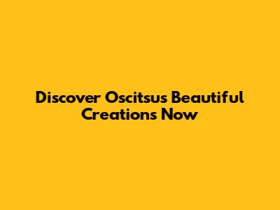 Discover Oscitsu's Beautiful Creations Now