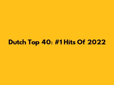 Dutch Top 40: #1 Hits Of 2022