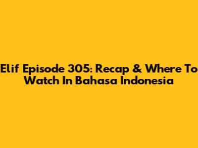 Elif Episode 305: Recap & Where To Watch In Bahasa Indonesia
