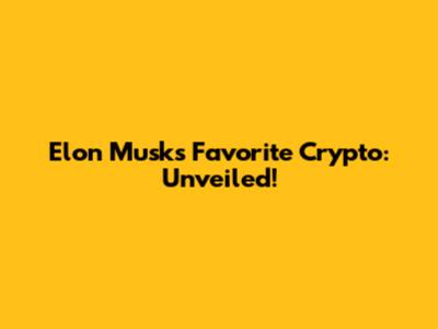 Elon Musk's Favorite Crypto: Unveiled!