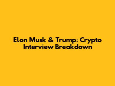 Elon Musk & Trump: Crypto Interview Breakdown