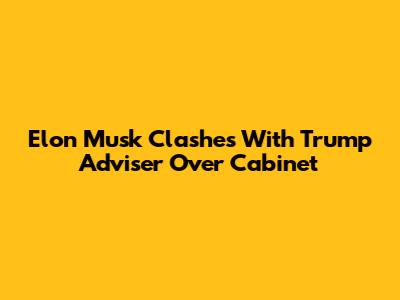 Elon Musk Clashes With Trump Adviser Over Cabinet
