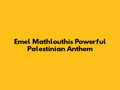Emel Mathlouthi's Powerful Palestinian Anthem