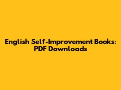 English Self-Improvement Books: PDF Downloads