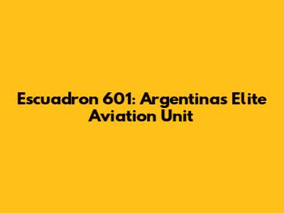 Escuadron 601: Argentina's Elite Aviation Unit