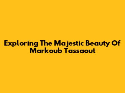 Exploring The Majestic Beauty Of Markoub Tassaout